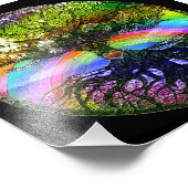 Levensboom met regenbooghart foto afdruk (Hoek)