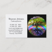 Levensboom met regenbooghart visitekaartje (Achterkant)