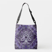 Levensboom met Triquetra Amethyst en zilver Crossbody Tas (Achterkant)