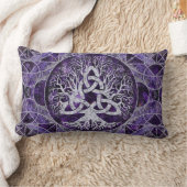 Levensboom met Triquetra Amethyst en zilver Kussen (Deken)