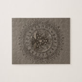 Levensboom met Triquetra Beige Leder en goud Legpuzzel (Horizontaal)