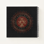 Levensboom met Triquetra Black Red Leather Notitieboek (Achterkant)