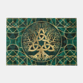 Levensboom met Triquetra Malachite en Gold Deurmat (Voorkant)