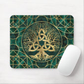Levensboom met Triquetra Malachite en Gold Muismat (Met muis)