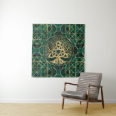 Levensboom met Triquetra Malachite en Gold Wandkleed (In situ)