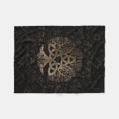 Levensboom met Triquetra op het Futhark-patroon Fleece Deken (Voorkant (Horizontaal))