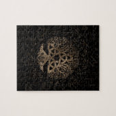 Levensboom met Triquetra op het Futhark-patroon Legpuzzel (Horizontaal)