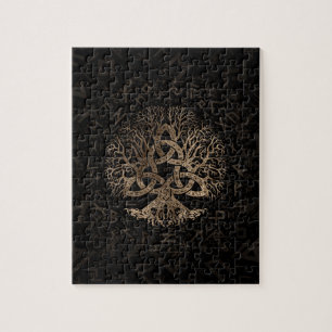 Levensboom met Triquetra op het Futhark-patroon Legpuzzel