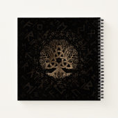 Levensboom met Triquetra op het Futhark-patroon Notitieboek (Achterkant)