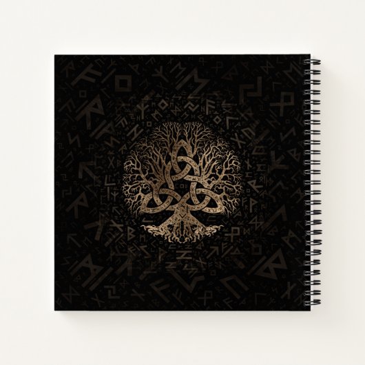 Levensboom met Triquetra op het Futhark-patroon Notitieboek (Achterkant)