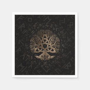 Levensboom met Triquetra op het Futhark-patroon Servet