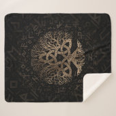 Levensboom met Triquetra op het Futhark-patroon Sherpa Deken (Voorkant (horizontaal))