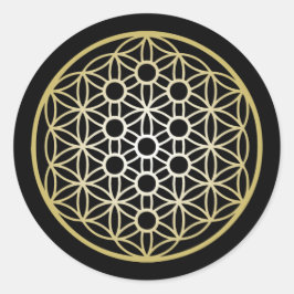 Levensboom met ventilator - Goud Ronde Sticker