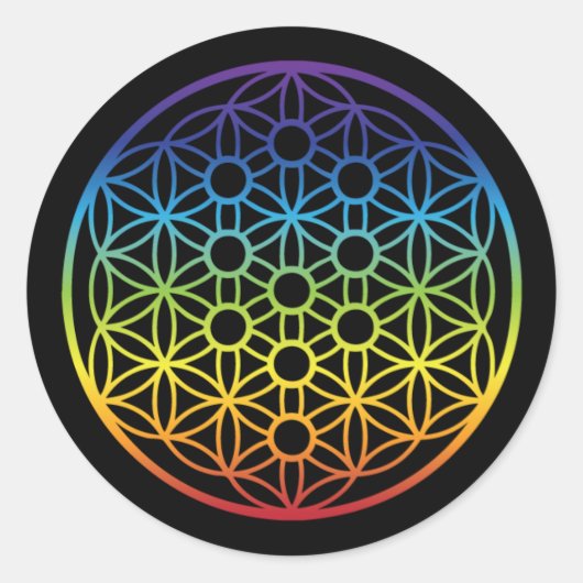 Levensboom met ventilator - Regenboogversie Ronde Sticker (Voorkant)