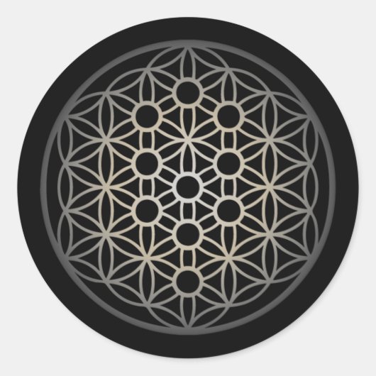 Levensboom met ventilator - Zilverversie Ronde Sticker (Voorkant)