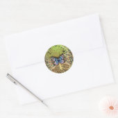 Levensboom met Vlinder Goud Ronde Sticker (Envelop)