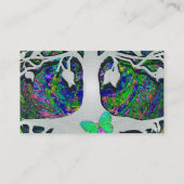 Levensboom met vlinder van Amelia Carrie Visitekaartje (Achterkant)