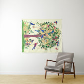 Levensboom met vogels en bloemen wandkleed (In Situ (horizontaal))