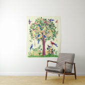 Levensboom met vogels en bloemen wandkleed (In situ)