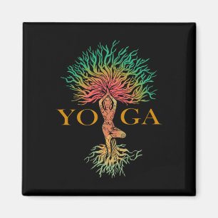 Levensboom Met Vrouw Yoga Chakra Haka Yoga Magneet