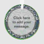 Levensboom met witte en groene kleuren ornament (achterkant)