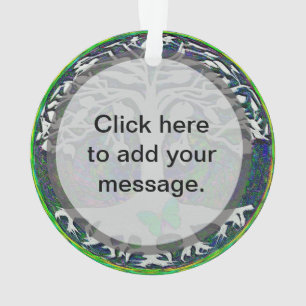 Levensboom met witte en groene kleuren ornament
