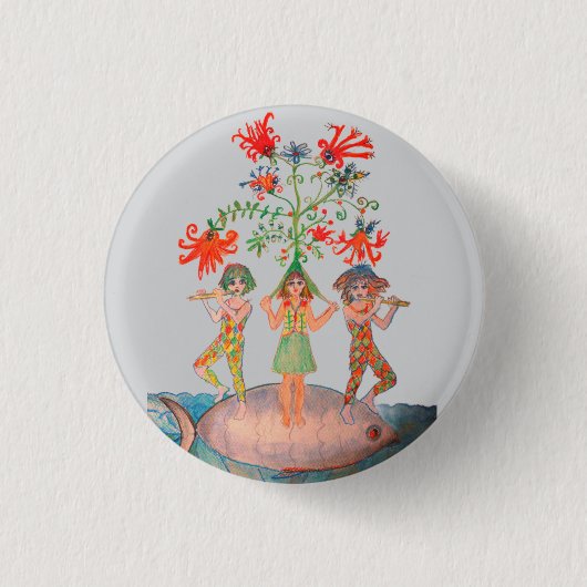 Levensboom Motief Ronde Button 3,2 Cm (Voorkant)