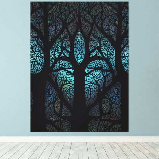 Levensboom - Mystic Forest Mozaïek Canvas Afdruk (Insitu (Houten vloer))