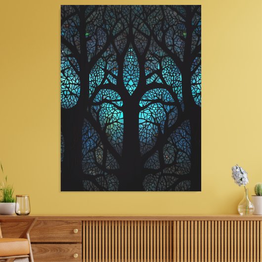 Levensboom - Mystic Forest Mozaïek Canvas Afdruk (Insitu (Woonkamer))
