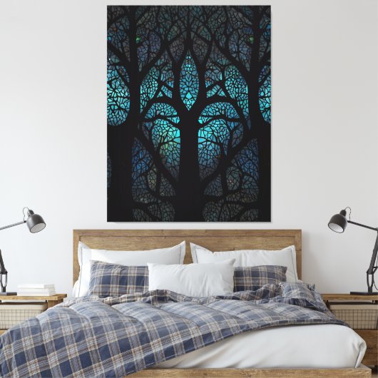 Levensboom - Mystic Forest Mozaïek Canvas Afdruk (Insitu (Slaapkamer))