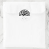 Levensboom Naam en adres Ronde Sticker (Tas)