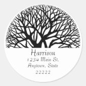 Levensboom Naam en adres Ronde Sticker (Voorkant)