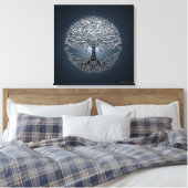 Levensboom Nova Blauw Canvas Afdruk (Insitu (Slaapkamer))