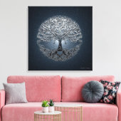 Levensboom Nova Blauw Canvas Afdruk (Insitu (Woonkamer))