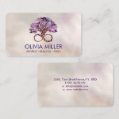 Levensboom - oneindig - Amethyst en fluoriet Visitekaartje (Voorkant / Achterkant)