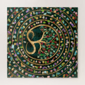 Levensboom - oneindige spiraal - kleurrijke geodes legpuzzel (Horizontaal)