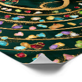 Levensboom - oneindige spiraal - kleurrijke geodes poster (Hoek)