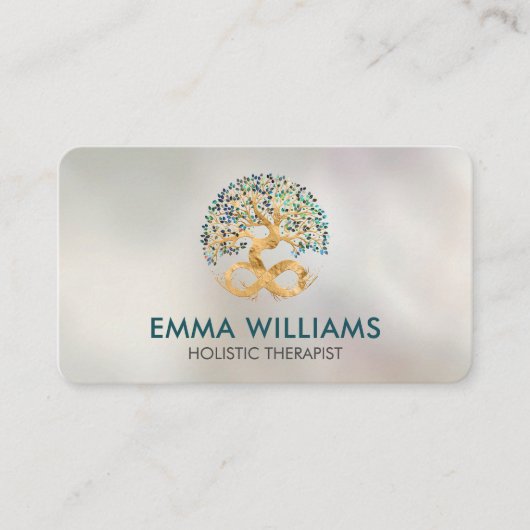 Levensboom - oneindigheid - Abalone Shell Leaves Visitekaartje (Voorkant)