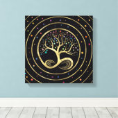 Levensboom - oneindigheid spiraal canvas afdruk (Insitu (Houten vloer))