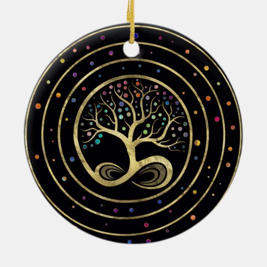 Levensboom - oneindigheid spiraal keramisch ornament (Achterkant)