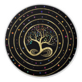 Levensboom - oneindigheid spiraal keramische knop (Voorkant)