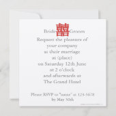 Levensboom/Oosterse Dubbele Geluksbruiloft Kaart (Achterkant)