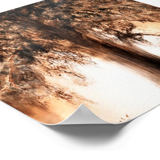 Levensboom op zonsondergang-Poster Poster (Hoek)