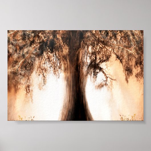 Levensboom op zonsondergang-Poster Poster (Voorkant)