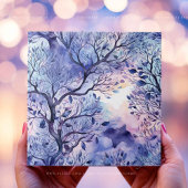 Levensboom Paarse Blauwe Lavendel Waterverf Tegeltje