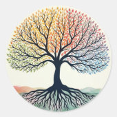 Levensboom patch ronde sticker (Voorkant)