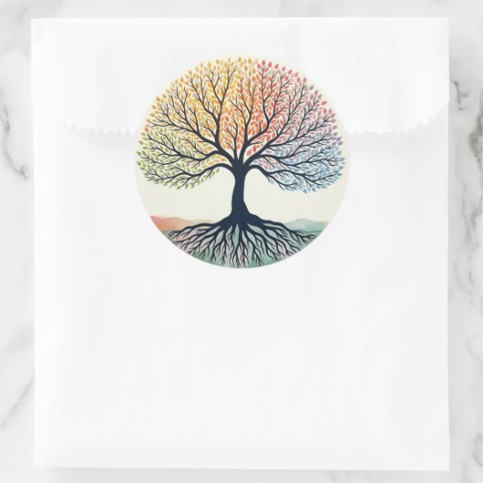 Levensboom patch ronde sticker (Tas)