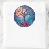 Levensboom patch ronde sticker (Tas)