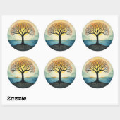 Levensboom patch ronde sticker (Vel)