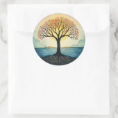 Levensboom patch ronde sticker (Tas)